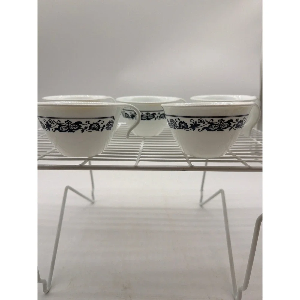 Corelle Corning Ware Hook Handle Coffee Cups Old‎ Town Blue Set of 5 USA